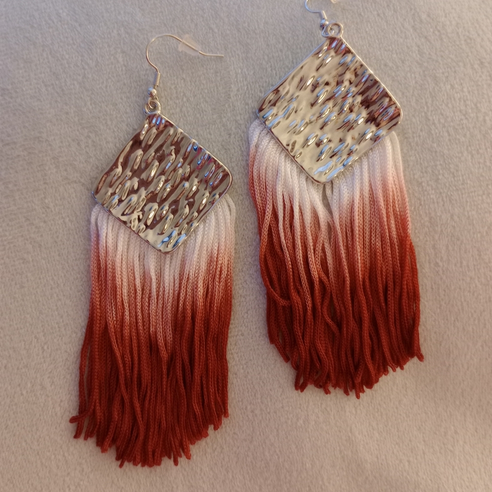 Silver & tassel earrings